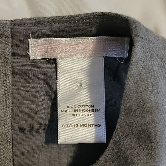 JANIE AND JACK 2-PIECE GRAY ROMPER DRESS AND ONESIE, SIZE 6-12 MONTHS - Picture 14 of 14